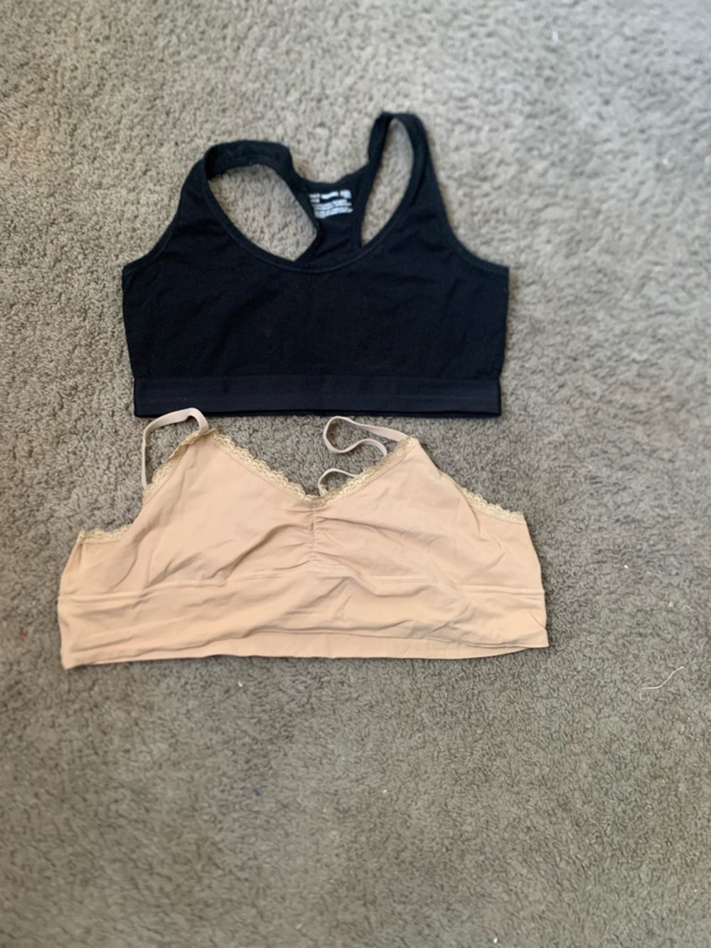 Nude Lace-Trim Bralette with Adjustable Straps